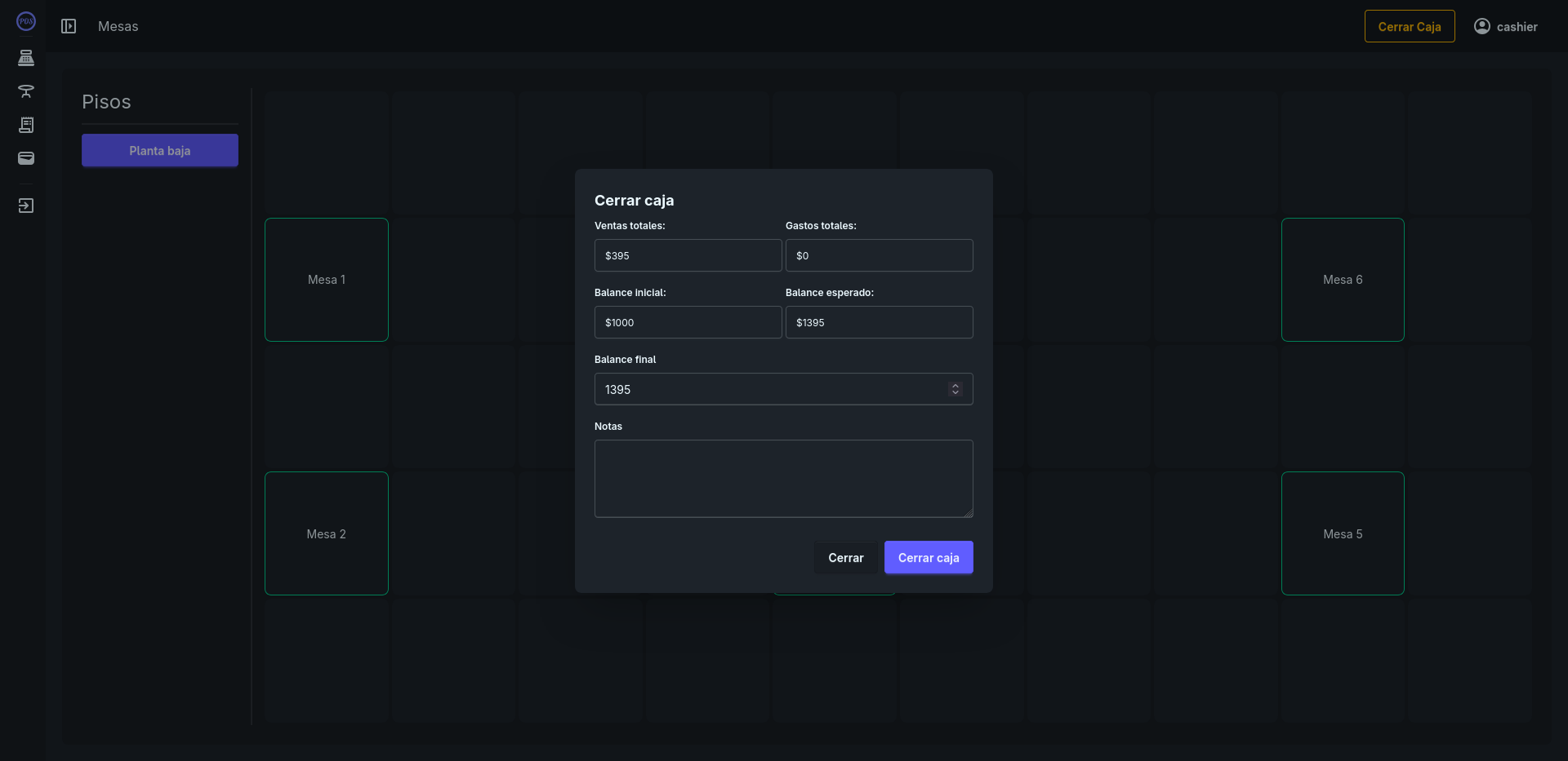 Apertura y Cierre de Cajas