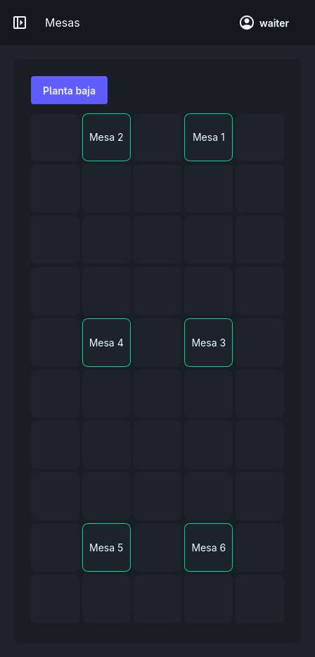 Mapa de Mesas e Interfaz de Piso