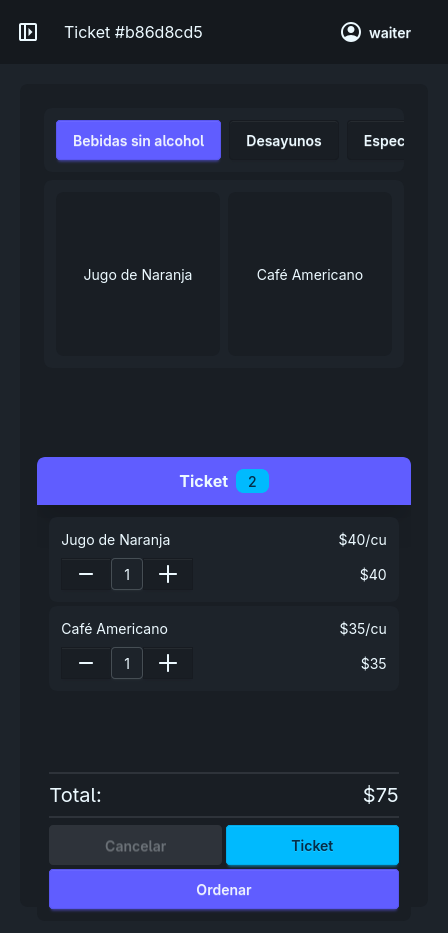 Gestión de Tickets y Comandas